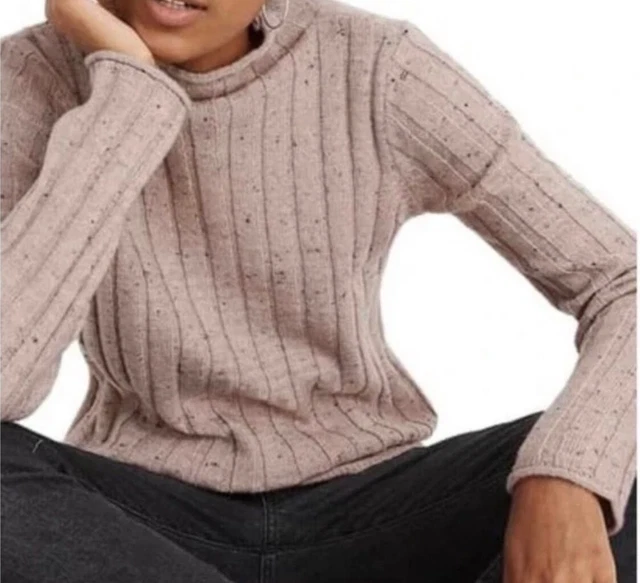 Brand New Madewell Donegal Turtleneck Long Sleeve Sweater In Blush Size Medium