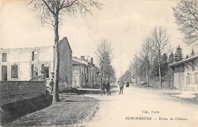 Cpa 51 Sommesous Route De Chalons