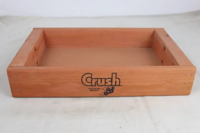 Crush Orange Soda Pop Branded Wooden Box From Advertising Shelf Piece 18" x 12"