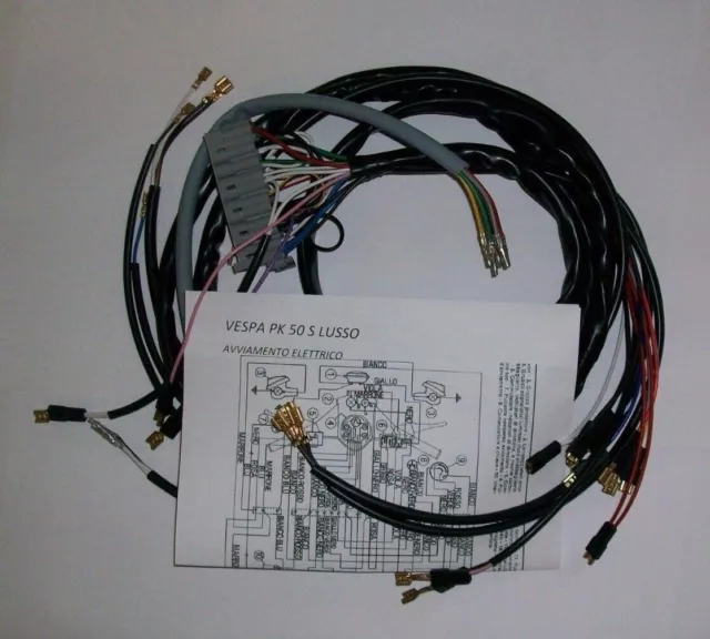 Impianto Elettrico Electrical Wiring Vespa Pk 50 S Lusso Avviamento Elettrico