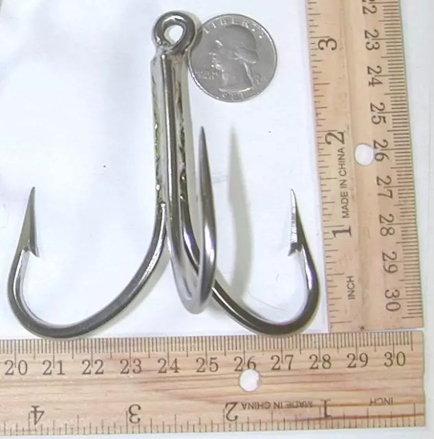 1 PC 10/0 Stainless Steel welded treble hook really big fish or