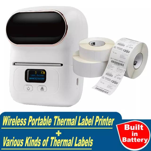 Wireless Portable Bluetooth Thermal Label Printer Compatible with Android & iOS