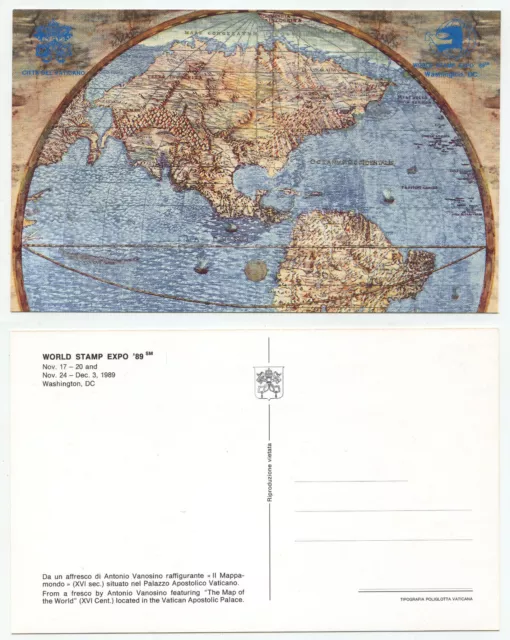 12585 - Antonio Vanosio: Weltkarte - Fresko im Vatikan - Ansichtskarte von 1989