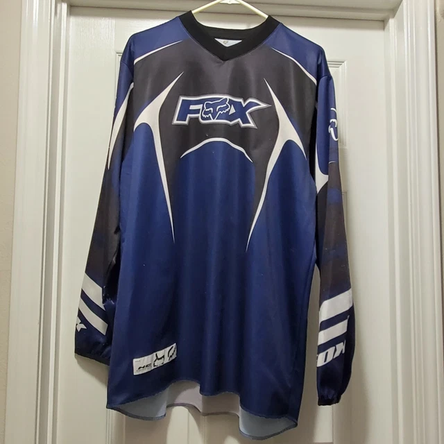 Fox Racing HC Motocross Long Sleeve Graphic Blue / Black Jersey Men's Sz XL