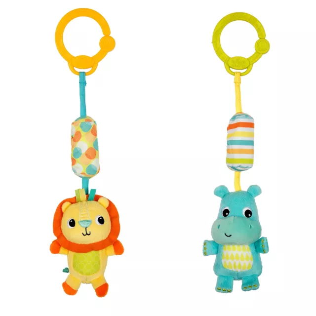 Bright Starts Chime Along Friends Take-Along Toys Lion or Hipppo