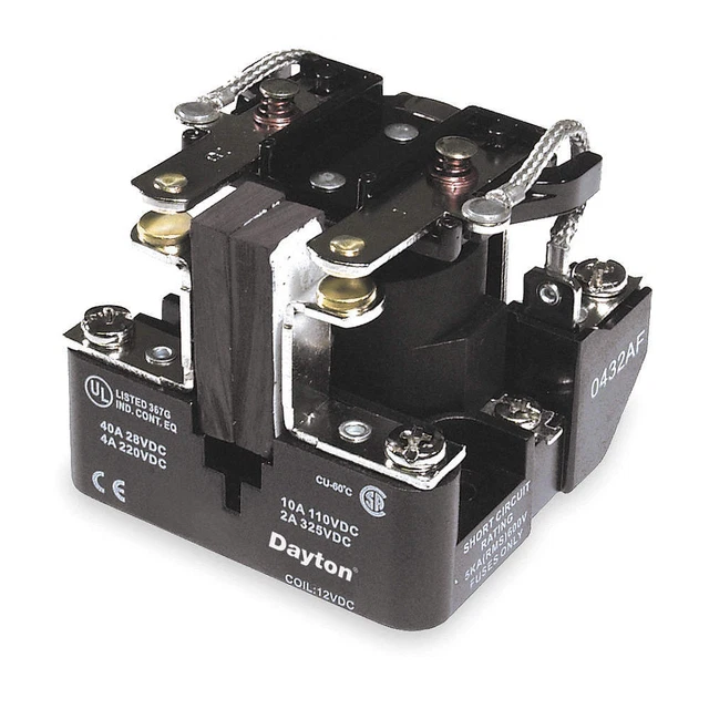 DAYTON 5Z548 Open Power Relay,8 Pin,24VDC,DPDT