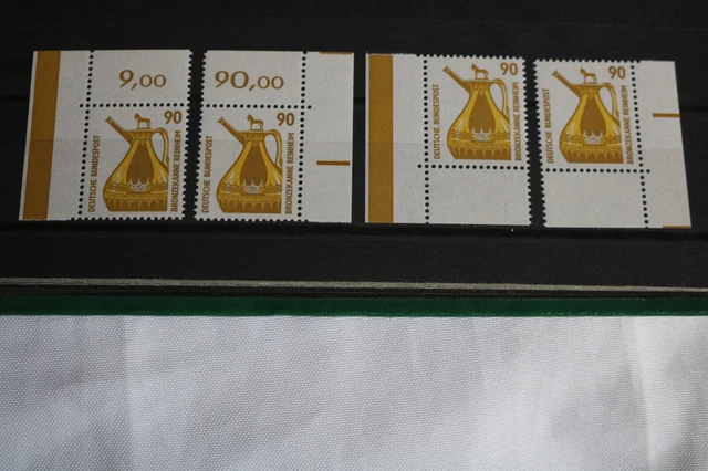 K-7-2, Bund BRD DS SWK 1988 MiNr. 1380 - 90 PF - alle 4 Ecken E1-E4 postfrisch