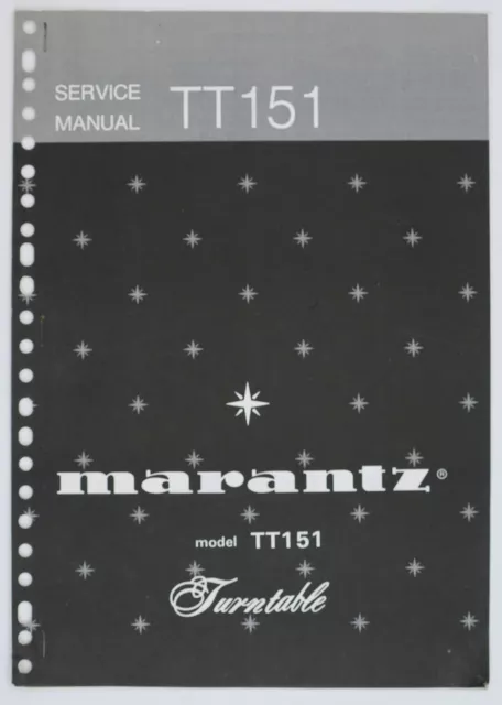 Original Marantz TT151 Turntable Service-Manual/Diagram/Parts List etc. o123