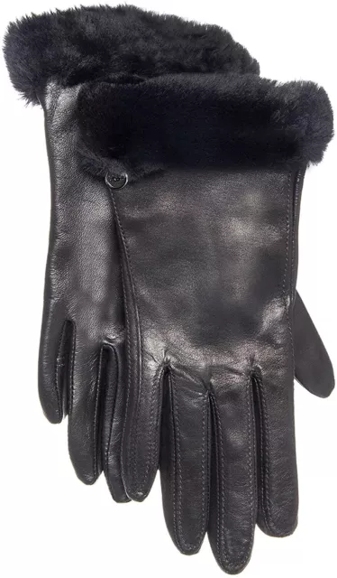 UGG 254352 Womens Classic Leather Smart Glove Black Size Medium