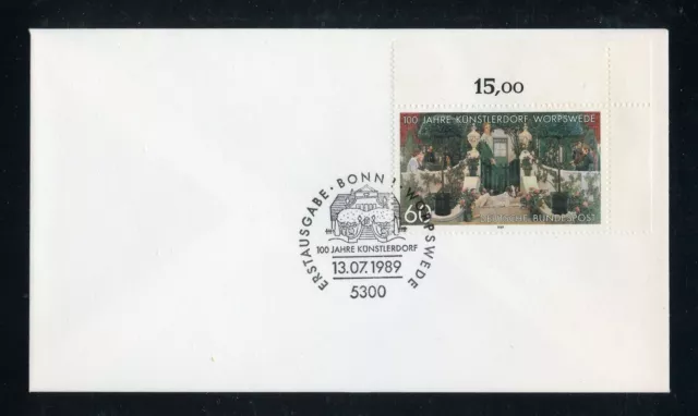 BUND Nr.1430 ECKRAND rechts oben FDC ESST BONN 13.7.1989 - KUNST (156487)