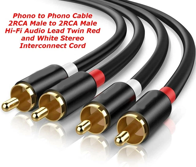 RCA Cable 2RCA Male to Male Stereo Hi-Fi Audio Lead Twin Phono Red & White Cable