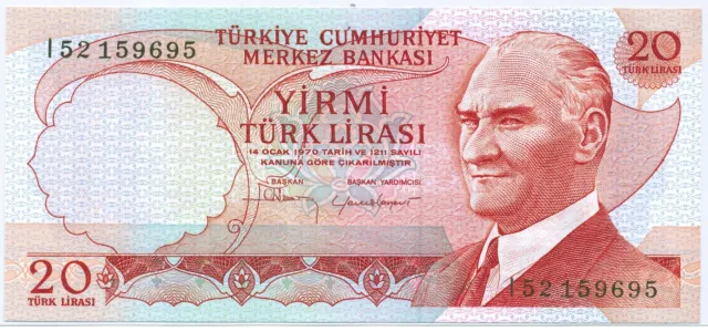 Turkey 20 Lira L.1970 (1974 ND), P.187b_UNC