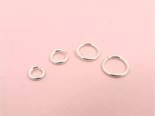 5 Solid 925 STERLING SILVER 1mm (18ga) Thickness OPEN Jump RINGS DIY 4/5/6/8/9mm