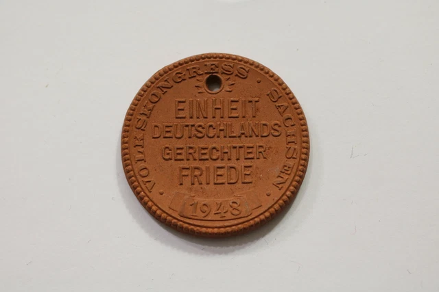Germany Porcelain Token Saxony Friede 1948 B13 Kk23