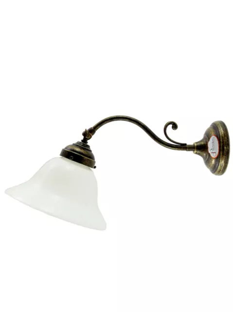 Applique ottone brunito,appliques vetro ministeriale,lampada parete interno am23