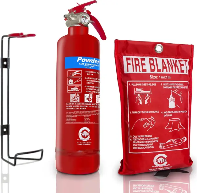 Premium  FSS  UK  1  KG  ABC  Dry  Powder  BSI  KITEMARKED  FIRE  Extinguisher