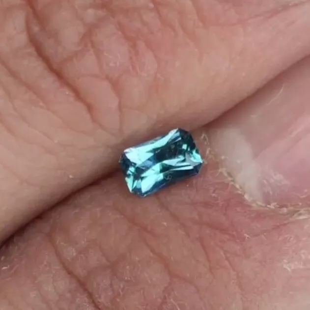 Blue Chromium Kornerupine 0.33ct. VVS. From Tanzania. Rare Trichroic Gemstone.