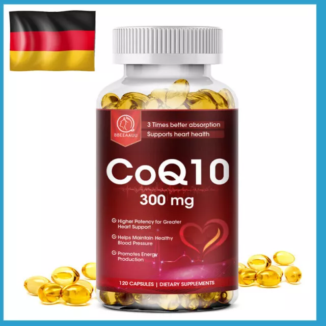 120 Kapseln Coenzyme Q10 Kapseln hochdosiert - 300mg - 100% CoQ10 Ubiquinon