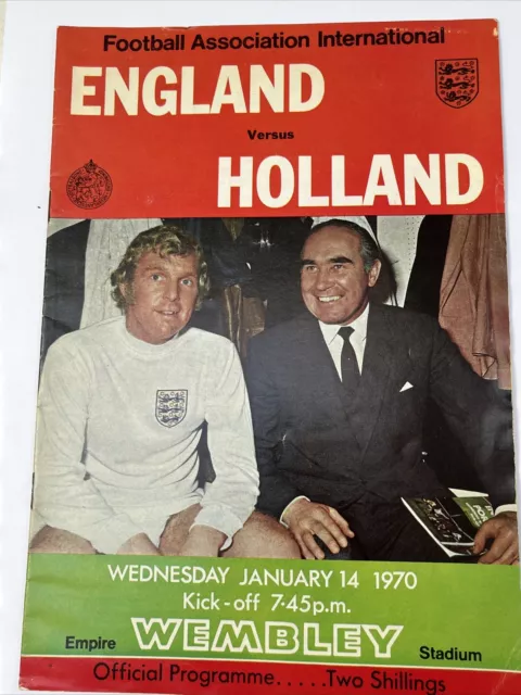 1972 Football Programme and ticket  England vs Holland