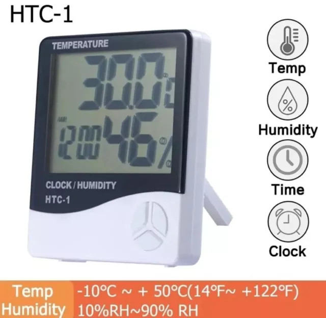 Wetterstation Uhr Wecker Thermometer Temperaturmesser Luftfeuchte/Einschreiben