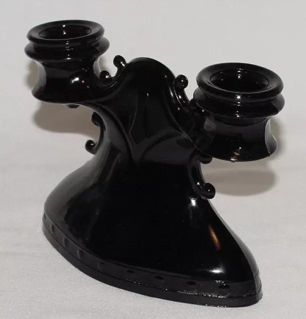 PERFECT Vintage Black Amethyst "MOUNT PLEASANT" Double Candlestick - 2 Avail.! 2