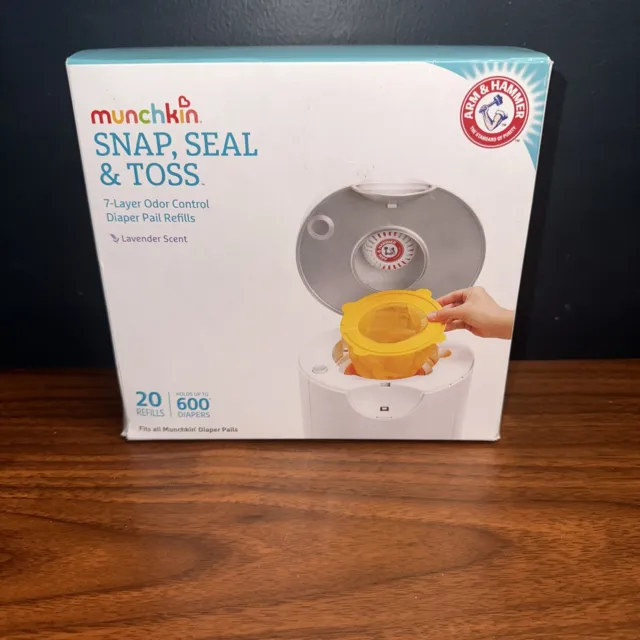 Munchkin Arm And Hammer Diaper Pail Snap Seal And Toss 20 Refill Bags