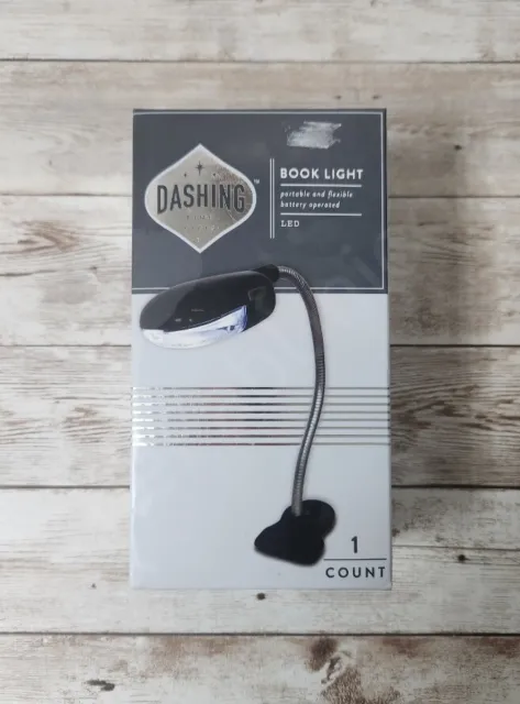 Dashing LED Book Light Portable Flexible Clip On Lamp Battery Powered