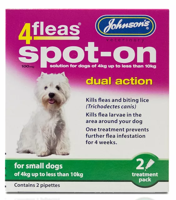 Johnson's 4Fleas Dual Action Flea & Lice Spot On For Small, Medium & Large Dogs