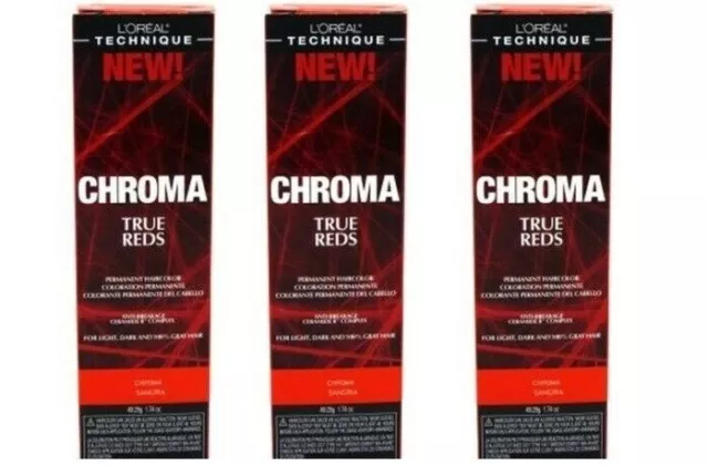 BL Loreal Chroma True Reds Hair Color - Sangria 1.74 oz - THREE PACK