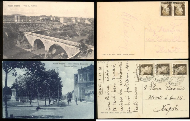 ASCOLI PICENO 1931-2 BELLE CARTOLINE-Formato Piccolo