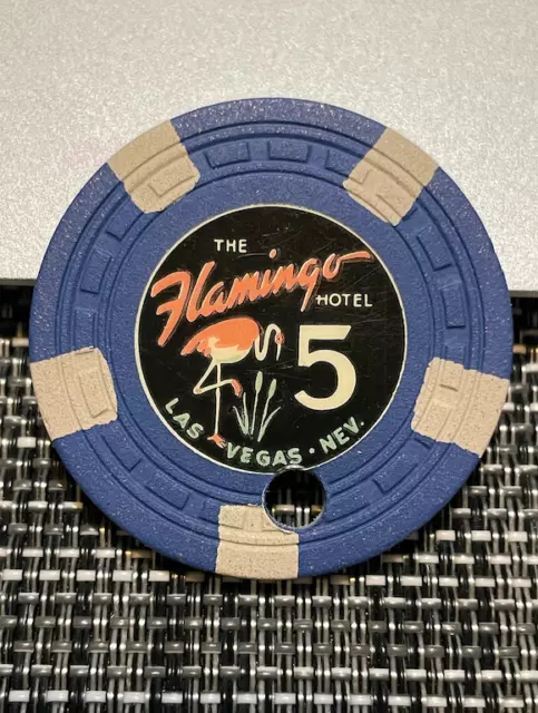 Classic $5 Flamingo Casino Chip Poker Chip Las Vegas Nevada Gambling Token