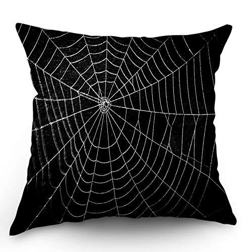 Halloween Pillows Decorative Throw Pillow Cover Horror Spider Web Net with Ra...