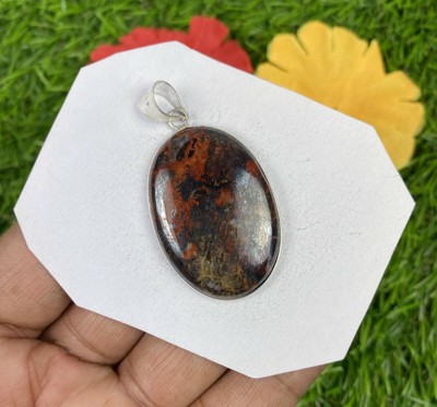 Naturel Arc-en-Ciel Jasper Pierre Précieuse 925 Argent Sterling Chaton Pendentif 