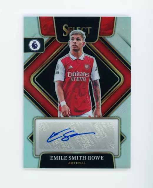 2022-23 Emile Smith-Rowe Panini Select Silver Arsenal Autographed Soccer Card SP