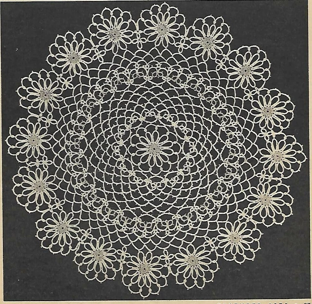 INSTRUCCIONES DE PATRÓN VINTAGE, Tatted Daisy Doily