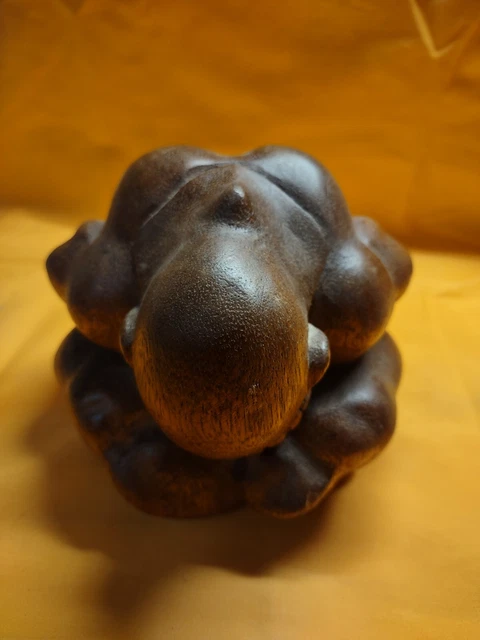 Vintage Weeping Buddha Monk Yogi Man Figure Sculpture Hand Carved Wood Meditate