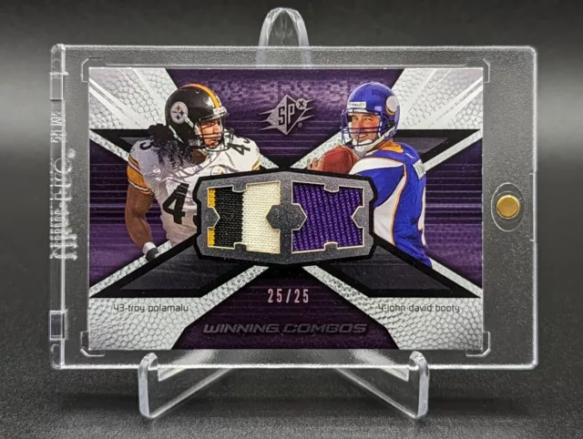 2008 SPX Troy Polamalu John David Booty Game Used Patch #d 25/25 SSP Steelers