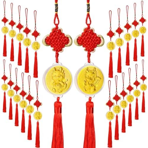 Chinese New Year Decorations 2024 Year of The Dragon Coins Chinese Knot Lucky