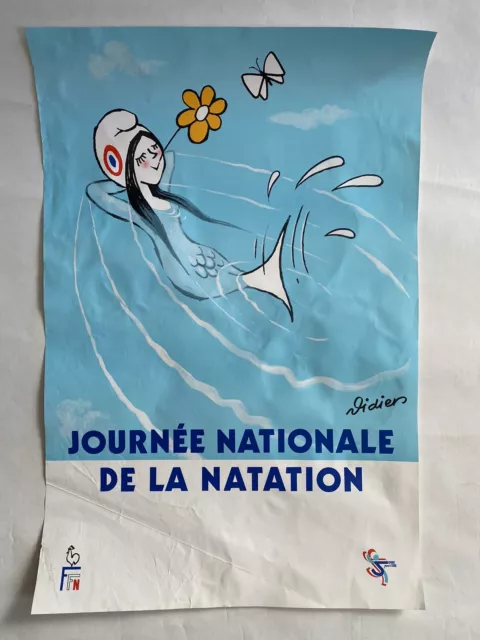 Affiche ancienne originale Natation