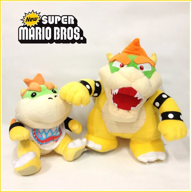 2X SUPER MARIO Bros. Bowser & Bowser Jr. Plush Soft Toy Doll Teddy 10