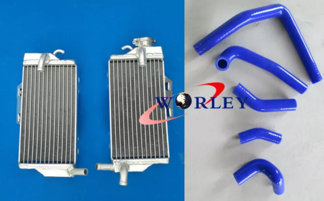 aluminum Radiator +blue HOSE for Honda CR250R CR250 CR 250R 05-07 2005 2006 2007