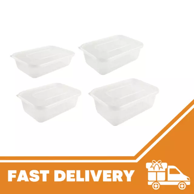 Clear Plastic Quality Containers Tubs with Lids Microwave Food Safe Takeaway UK