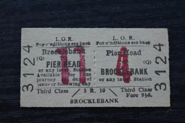 Liverpool Overhead Railway Ticket LOR PIER HEAD to BROCKLEBANK No 3124