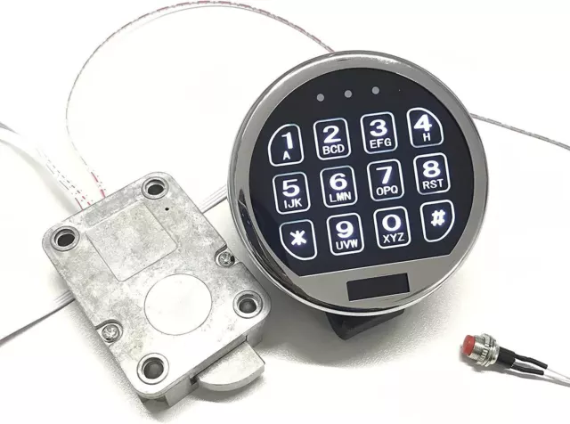 2Set Gun Safe Lock Replacement Swing Bolt Stack-On Elite Lock LED Keypad Chrome