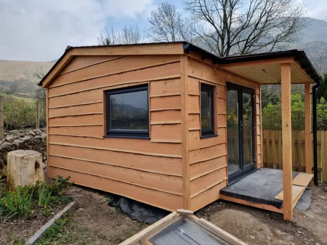 Redwood Wane Edged Cladding. Larch, douglas fir and western red cedar.