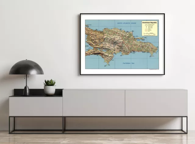 2004 Map of Dominican Republic | Vintage Dominican Republic Map Reproduction | V