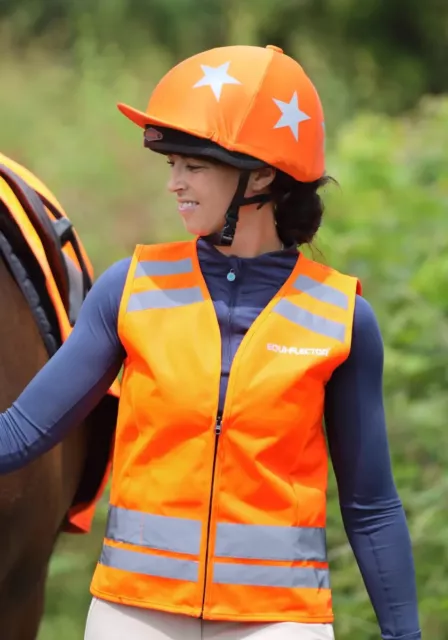 Shires EQUI-FLECTOR Horse Riding Safety Vest Hi Vis Tabard | Yellow, Orange