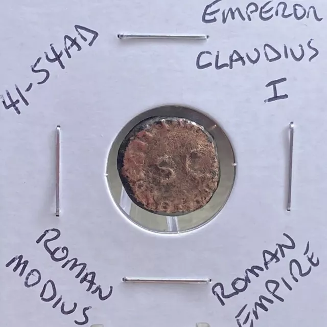Authentic 2000 Year Old Ancient Roman Coin 41-54AD Claudius Quadrans Modius Rare