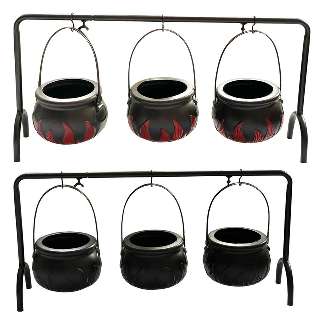 Halloween Cauldron Candy Bowl Witches Cauldron Pot Serving Bowls On Rack