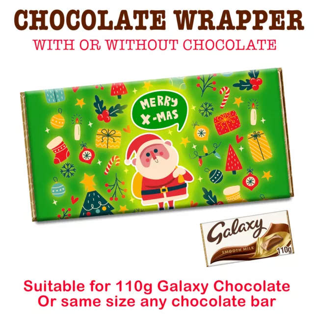 Merry Christmas Xmas Santa Chocolate Bar Wrapper Novelty Gift For Dad Mom Son